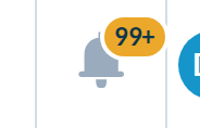 Option B badge showing 99 plus with navy digits