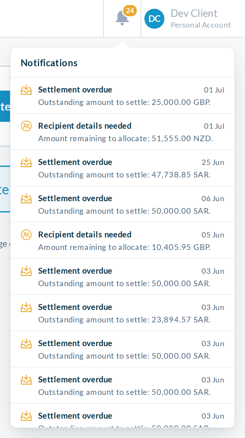 Option C: compact white rows with small inline icons and dates right-aligned